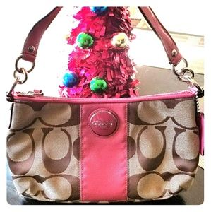 Authentic Coach purse - tan & pink